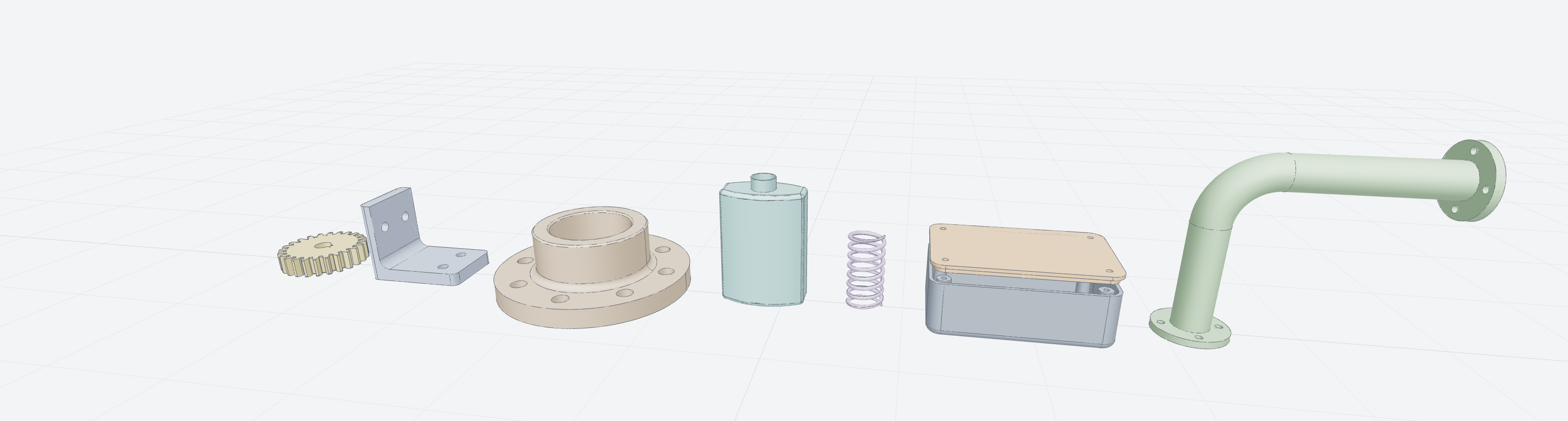 Parts modeled with smlibpy